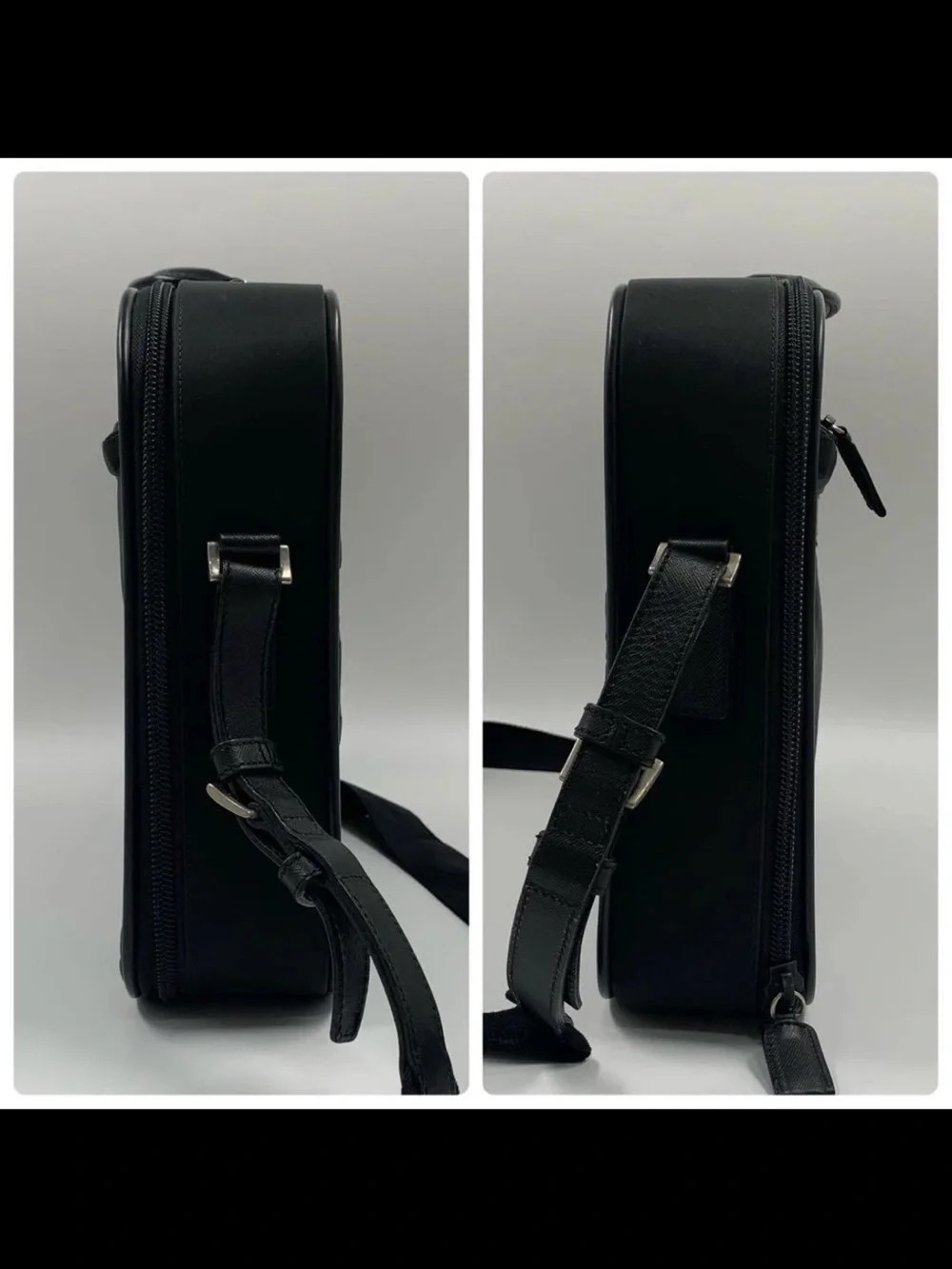 Prada Black Nylon Laptop Briefcase with Shoulder Strap